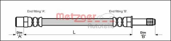 Obrázok Brzdová hadica METZGER  4110347