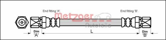 Obrázok Brzdová hadica METZGER  4111677