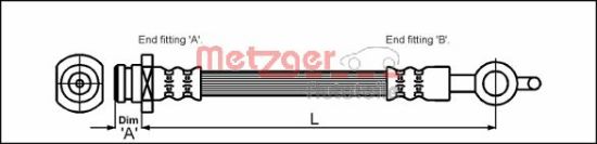 Obrázok Brzdová hadica METZGER  4112832