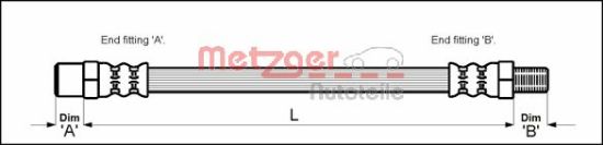 Obrázok Brzdová hadica METZGER  4110568