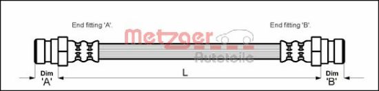 Obrázok Brzdová hadica METZGER  4118427