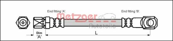 Obrázok Brzdová hadica METZGER  4117018