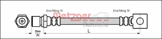 Obrázok Brzdová hadica METZGER  4111757