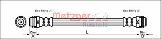 Obrázok Brzdová hadica METZGER  4114798
