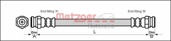 Obrázok Brzdová hadica METZGER  4111018