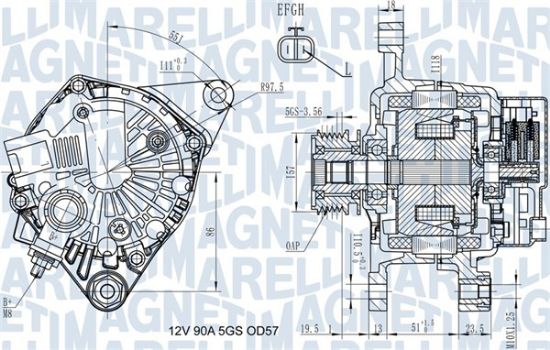 Obrázok Alternátor MAGNETI MARELLI  063731938010