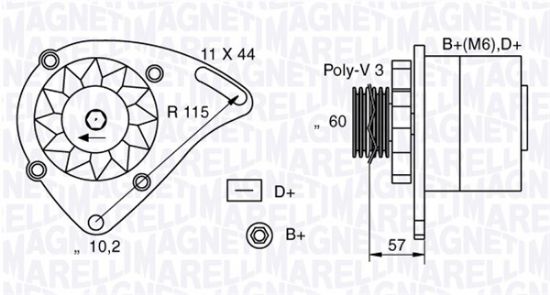 Obrázok Alternátor MAGNETI MARELLI  063321173010