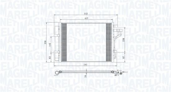 Obrázok Kondenzátor klimatizácie MAGNETI MARELLI  350203802000