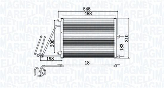 Obrázok Kondenzátor klimatizácie MAGNETI MARELLI  350203950000