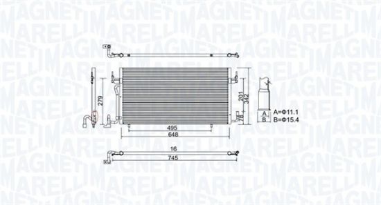 Obrázok Kondenzátor klimatizácie MAGNETI MARELLI  350203965000