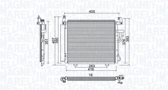 Obrázok Kondenzátor klimatizácie MAGNETI MARELLI  350203975000