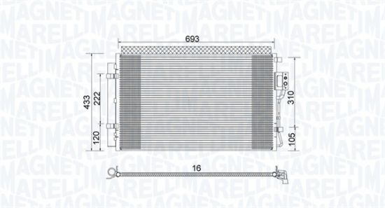 Obrázok Kondenzátor klimatizácie MAGNETI MARELLI  350203978000