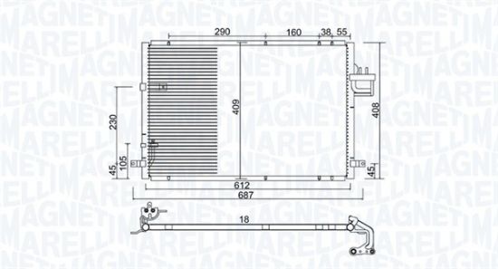 Obrázok Kondenzátor klimatizácie MAGNETI MARELLI  350203979000