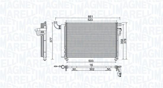 Obrázok Kondenzátor klimatizácie MAGNETI MARELLI  350203982000