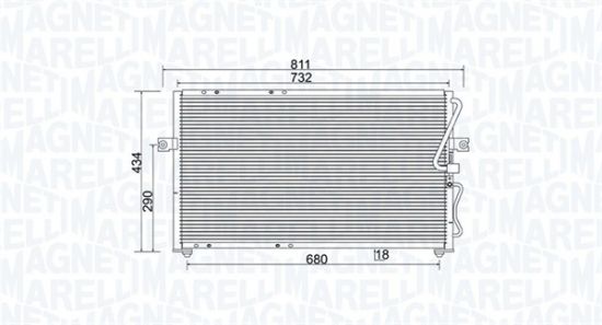 Obrázok Kondenzátor klimatizácie MAGNETI MARELLI  350203985000