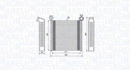 Obrázok Výmenník tepla vnútorného kúrenia MAGNETI MARELLI  350218448000