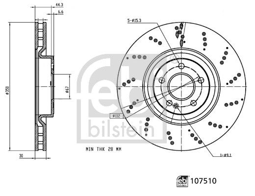 Obrázok Brzdový kotúč FEBI BILSTEIN  107510