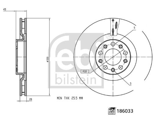 Obrázok Brzdový kotúč FEBI BILSTEIN  186033
