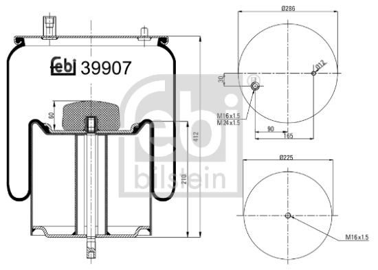 Obrázok Mech pneumatického prużenia FEBI BILSTEIN  39907
