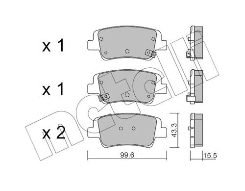 Obrázok Sada brzdových platničiek kotúčovej brzdy METELLI  2213710