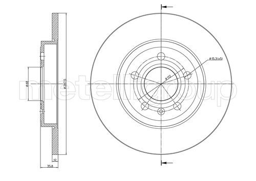 Obrázok Brzdový kotúč METELLI  230855C