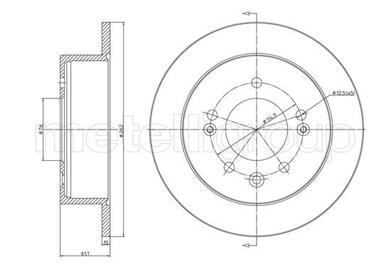 Obrázok Brzdový kotúč METELLI  231691C