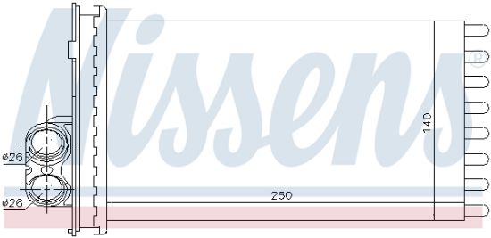 Obrázok Výmenník tepla vnútorného kúrenia NISSENS  71154
