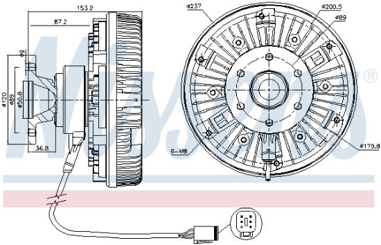 Obrázok Spojka ventilátora chladenia NISSENS  86023