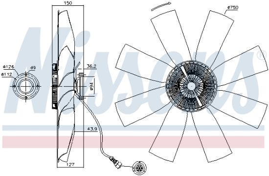 Obrázok Spojka ventilátora chladenia NISSENS  86027