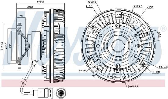Obrázok Spojka ventilátora chladenia NISSENS  86028