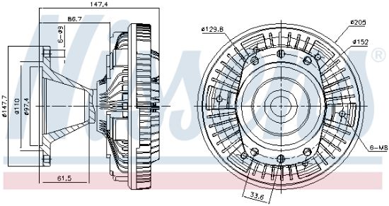 Obrázok Spojka ventilátora chladenia NISSENS  86034