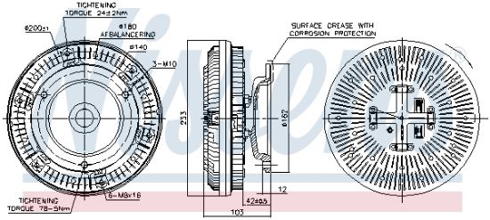 Obrázok Spojka ventilátora chladenia NISSENS  86040