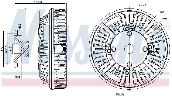 Obrázok Spojka ventilátora chladenia NISSENS  86047