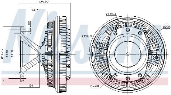 Obrázok Spojka ventilátora chladenia NISSENS  86052