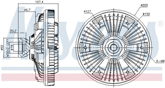 Obrázok Spojka ventilátora chladenia NISSENS  86058