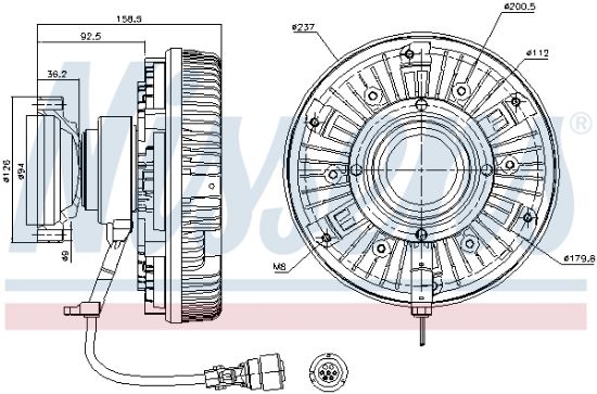 Obrázok Spojka ventilátora chladenia NISSENS  86075