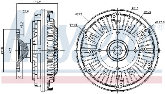 Obrázok Spojka ventilátora chladenia NISSENS  86076
