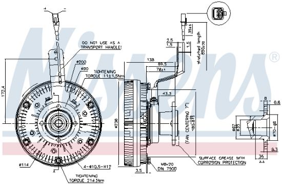 Obrázok Spojka ventilátora chladenia NISSENS  86079