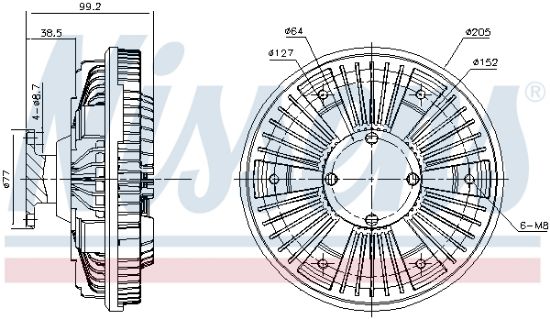 Obrázok Spojka ventilátora chladenia NISSENS  86084