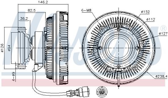 Obrázok Spojka ventilátora chladenia NISSENS  86086