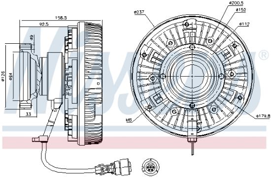 Obrázok Spojka ventilátora chladenia NISSENS  86089