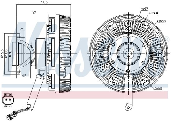 Obrázok Spojka ventilátora chladenia NISSENS  86106