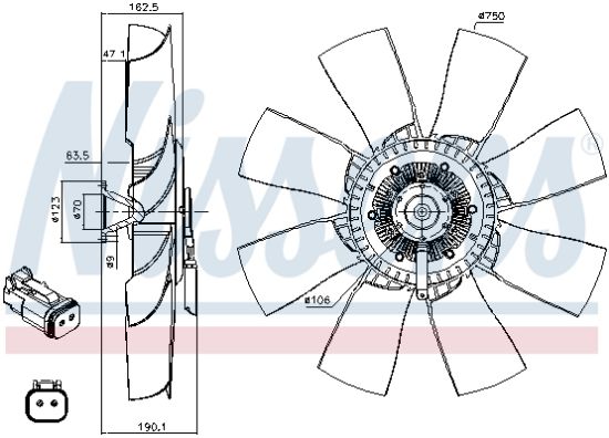 Obrázok Spojka ventilátora chladenia NISSENS  86193