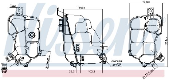 Obrázok Vyrovnávacia nádobka chladiacej kvapaliny NISSENS ** FIRST FIT ** 996157
