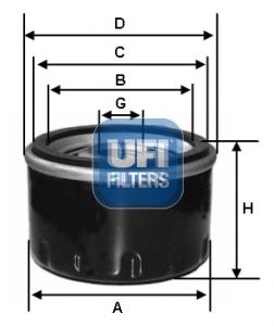 Obrázok Olejový filter UFI  2327800
