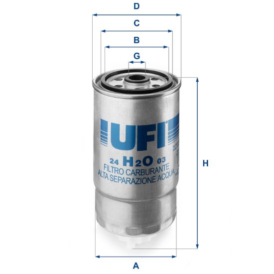 Obrázok Palivový filter UFI  24H2O03