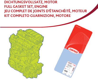 Obrázok Kompletná sada tesnení motora CORTECO  83404035
