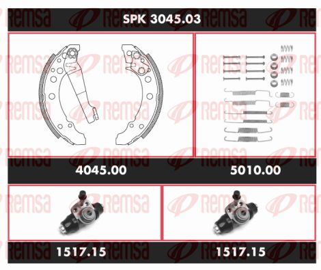Obrázok Sada bŕzd, Bubnová brzda REMSA Super Precision Kit SPK304503