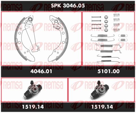 Obrázok Sada bŕzd, Bubnová brzda REMSA Super Precision Kit SPK304605