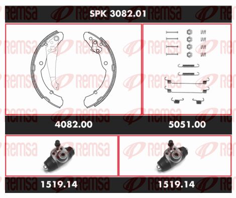 Obrázok Sada bŕzd, Bubnová brzda REMSA Super Precision Kit SPK308201